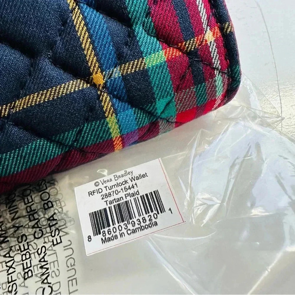 NWT Vera Bradley RFID Turnlock Wallet - Tartan Plaid - Picture 10 of 10